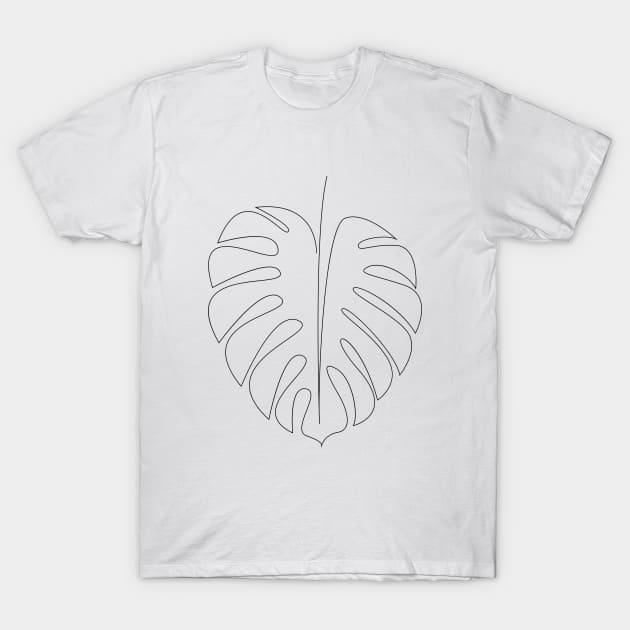 Monstera - single line art T-Shirt by addillum